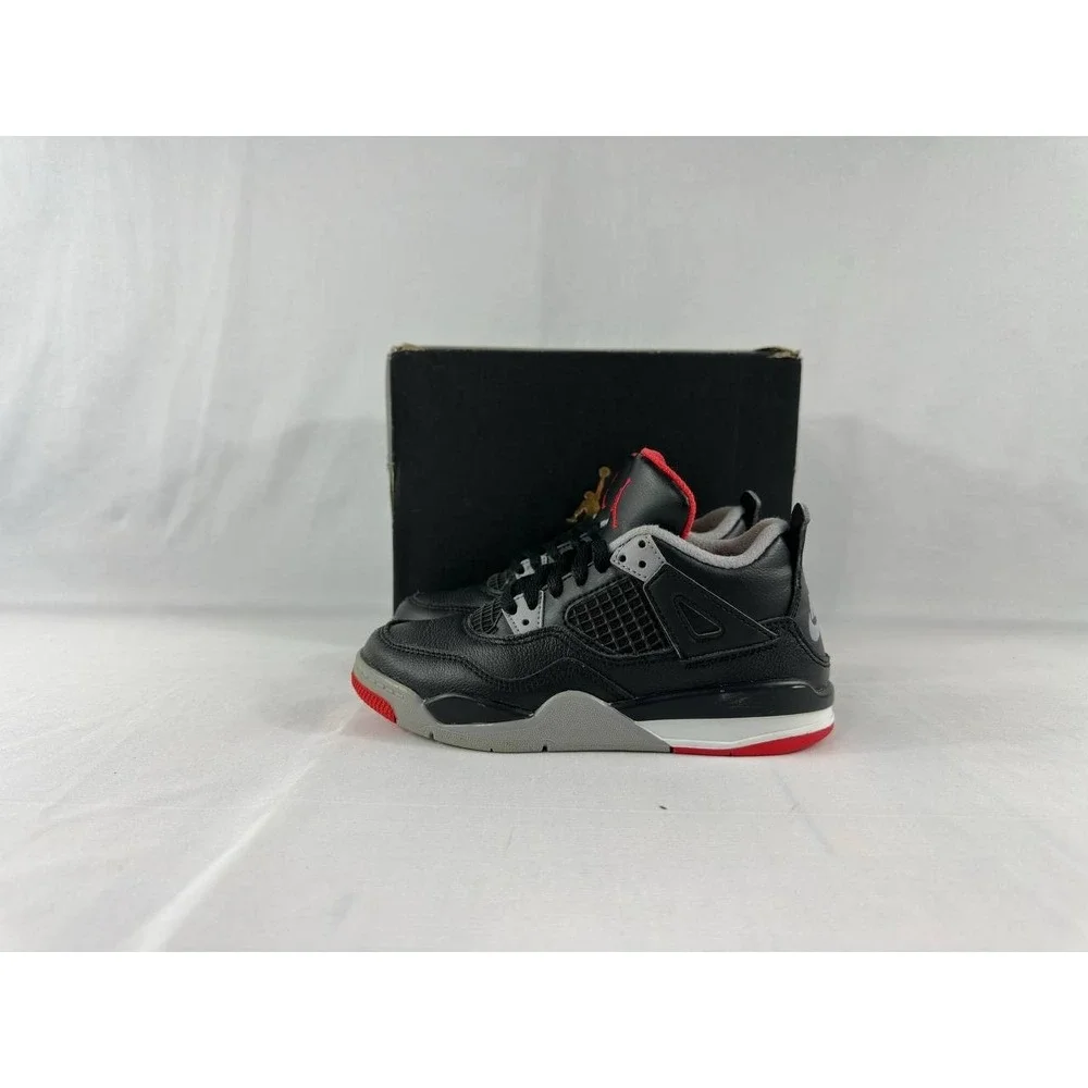 Nike Air Jordan 4 Retro PS 'Bred Reimagined' Kids BQ7669-006 Size 13C